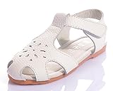 Honey baby 春 夏 女の子 子供 靴 キッズ シューズ サンダル 子供シューズ ベビー おしゃれ マジックテープ つま先保護お散歩 お出かけに可愛い (内寸19.5cm, ホワイト)