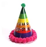 レッドチェリー8 ct Happy誕生日レインボー誕生日帽子ローズレッドふわふわボール