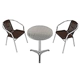 ガーデン3点セット ガーデンテーブル3点セット ガーデンテーブルセット 人工ラタン アルミチェア ダイニングチェア ロビーチェア ガーデンチェア スタッキングチェア ビーチチェア スタッキング アウト