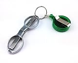 yueton Plastic Handle Folding Safety Scissors with Badge Reel Key Ring Holder [並行輸入品]