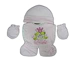 New Pitter Patter 4 Pc Gift Set For Baby Girls Mitts Bib Booties Hat by Pitter Patter