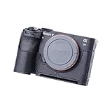 SIUTATDSH カメラハーフケース 適用 Sony A7C2 A7C M2 a7cii ビンテージメタル本革インスタントカメラ保護ケース スタイリッシュ ポータブル 耐衝撃 (ブラック)