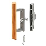 Sliding Glass Patio Door Handle Set with Internal Lock for Viking Doors, 3-15/16 Screw Holes, Non-Ke