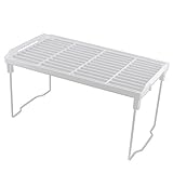 uxcell 家庭用 小物 テーブル用品 ストレージ棚 プラスチック 長方形デザイン 1レイヤー ホワイト