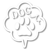nc-smile どこでも 愛犬 ステッカー 犬がいます Dog in car 屋外用 車用 肉球 足あと 吹き出し (ホワイト)