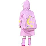 (チェリーレッド) CherryRed 子供 男女兼用 撥水加工 レインウェア ポンチョ 雨具 小学生 通学 バイザー付き カッパ リュック 対応 L ピンク