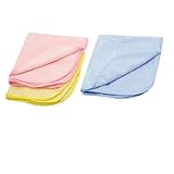 uxcell　よだれかけ　赤ちゃん用　ビブ　可愛い　綿混紡　ピンク　イエロー　ブルー　20 x 20cm