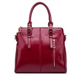 Womens genuine leather hand bags soft zipper message shoulder note
