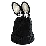 Amberetech ベビーベルベット帽 赤ちゃん 子供 防風・防寒・保温 春秋冬新型　可愛く柔らかい兎耳蝶結びニット帽子 百搭　柔らかい手の感触 暖かくかわいい帽子 春 秋 冬 女の子 男の子 (ブ