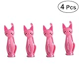 VORCOOL 4点服ピンCartoon Catランドリーハンガーペグクランプフォトバッグタオルランドリークリップ家庭用シーリングクリップ(ピンク)