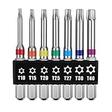 OIENNI トルクスネジ用ビット 7本組 65mm 片頭トルクス 六角軸 6.35mm 磁気ドライバービットセット T10-T40 (65mm-7本組)
