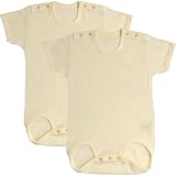 ラ・モルフェ　フライス肩ボタン半袖ボディスーツ2枚組 ベビー肌着 (70cm, クリーム)