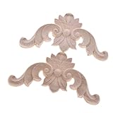 Carvedオーク花未塗装家具三角形Onlayアップリケホームドア装飾2pcs 10x10cm K000YL0505-3@#A02