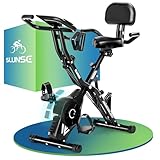 SLUNSE 家庭用エアロバイク フィットネスバイク 静音 5機能 折りたたみ 16段階負荷調節 LCDモニター&タブレットトレイ付き 耐荷重160kg