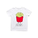 Tovadoo 子供服 ベビー服 男の子 女の子 トップス tシャツ 春夏 ハンバーガー柄 ポテト柄 可愛い プレゼント 通学 旅行 海遊び 3-7歳
