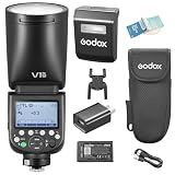 [GODOX正規代理店/技適マーク] GODOX V1Pro-S フラッシュ ストロボ 76WS TTL HSS 1/8000S 高速同期 Speedlite 2.4Gワイヤレス 丸頭クリップオンストロボ 1.3 秒のリサイクル時間 ソニー Sony A77II A99 A6000 A7R A7RII A7RIII A7M3 A9 A7RIV A7R5 ZV-E10カメラ対応