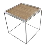 北新工業トレイテーブル400x400WHナラ突板 HWN-036