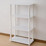 山善(YAMAZEN) かんたんラック システムラック 4段 ホワイト SR-4(WH/WH)