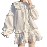 [Misswdd] ブラウス レディース 長袖 フリル襟 紐付き リボン付き シャツ セーラー襟 トップス エレガント ロリータ JK 可愛い レース 量産型 ゴスロリ