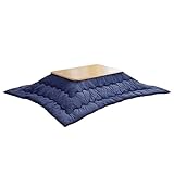 タンスのゲン こたつ 2点セット 【こたつ本体+掛布団】 幅120×80cm 長方形 継ぎ脚 UV塗装 600W ハロゲンヒーター 本体ナチュラル 布団ネイビー 68140117 05