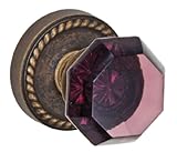 Fusion Hardware D-18-Z8-E-MDB Elite Collection Victorian Violet Glass Dummy Knob with Rope Rose, Med