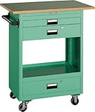 ＴＲＵＳＣＯ　ツールワゴン　６００Ｘ４００　浅１深２引出　天板付　ＹＧ【NTS612TYG】 (販売単位：1台)