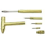 新しい6で1マイクロミニ多機能マルチメッキ銅真鍮金属ハンマー3種類ドライバービットポケットdiyツール