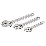 Carbon Steel Adjustable Wrench Spanner Set 3pce -150, 200 & 250mm Silverline New