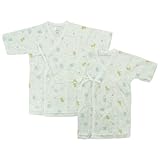 Babbun(バブーン) 日本製 アニマル柄2枚組短肌着 50cm /サックス NO.KK-31-5422