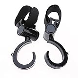 2個 ベビーカーフック殴り書きハンガー赤ちゃんベビーカー用アクセサリ360度回転