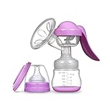 搾乳機 さく乳器 手動タイプ 搾乳器 母乳アシスト 母乳育児 赤ちゃんの哺乳リズムでさく乳できる 哺乳びん付き (手動)