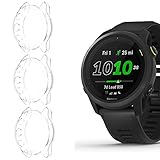 Lamshaw Garmin ForeAthlete 745 ケース, シリコーン TPU ケース カバー 対応 GARMIN(ガーミン) ランニングウォッチ ForeAthlete 745 スマートウォッチ (3 ケース-透明+透明+透明)