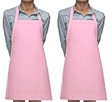 (2, Pink) - Vinyl Waterproof Apron Ultra Lightweight (2, Pink)