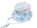 ベビー帽子 ベビー ハット 赤ちゃん帽子 日よけ 帽子 キッズ 1歳～1歳6ヶ月帽子 コットン 出産祝い つば広 お出かけ 紫外線対策 UVカット あご紐 動物 50cm