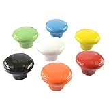 Set of 7 32mm Colorful Ceramic Cabinet Knob Drawer Pull Handle (7 Color) by Panda Superstore