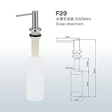 Togu f39 grade-304ステンレス鋼シンクソープディスペンサー – 大容量17oz PEボトル、ソープディスペンサーキッチン/バスルーム用簡単詰め替え可能上からカウンタ、フルBrushed