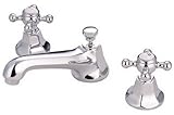 Kingston Brass KS4461BX Metropolitan Widespread Lavatory Faucet with Metal Cross Handle, Polished Ch