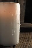 ワックスPillar Candle 5 inホワイト電池式LEDちらつき炎