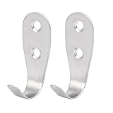 uxcell 服タオル用 ステンレス壁マウント シングル フック ハンガー 53mmx20mmx30mm 2 個入り