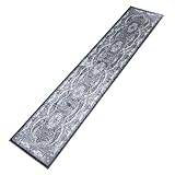 グラムスタイル ペルシャ風 キッチンマット ロングマット 50x180cm 洗える 滑り止め付 床暖房対応 ナイーラブラック