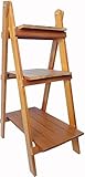 丸和貿易 フラワースタンド ラバーウッド 3段シェルフ アンバー 100367802