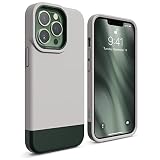 elago Glide Armorケース iPhone 13 Pro 用 デザイン 落下防止 耐衝撃 TPUカバー アップグレード 耐衝撃 組み合わせ パーツ カメラガード 強化 [ストーン/ダークグリーン]