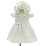 Moon Kitty 2pcs Baby Girls洗礼式ドレス洗礼ガウンフォーマルドレス女の子 カラー: ホワイト