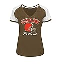NFLクリーブランド・ブラウンズWomen 's uz8 Tシャツ、クラシックブラウン/ホワイト、ミディアム