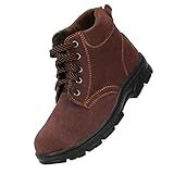 Fenteer 高品質 安全靴 メンズ 作業シューズ スチールトゥ EVA製 レザー素材 通気性 耐摩耗性 工場 鉱山 油田 全5サイズ - EU 42 US 8.5 UK 8