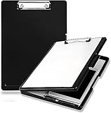 クリップボード クリップ付きファイル ファイルボード A4 サイドオープン 収納できる (ブラック)