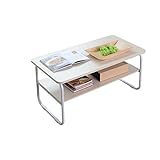 Home-Like センターテーブル ローテーブル ローデスクリビングテーブル 座卓 木製テーブル コーヒーテーブル オープン収納 収納棚付き スクエアデザイン モダンちゃぶ台 長方形 幅100×奥行50×高さ47.5cm (ナチュラル)