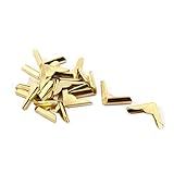 uxcell コーナーガード コーナー金具 コーナープロテクター メタルケース ブラケット プロテクター ボックス テーブル 装飾 ゴールドトーン 22 x 22 x 5mm 16 個入り