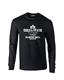 NCAAデルタ状態Statesmen Stackedヴィンテージ長袖Tシャツ、ミディアム、ブラック