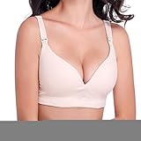 Ancdream 妊婦 マタニティ マザー 用 授乳 ブラジャー ノンワイヤー ナイト ブラ (肌色, XXL)